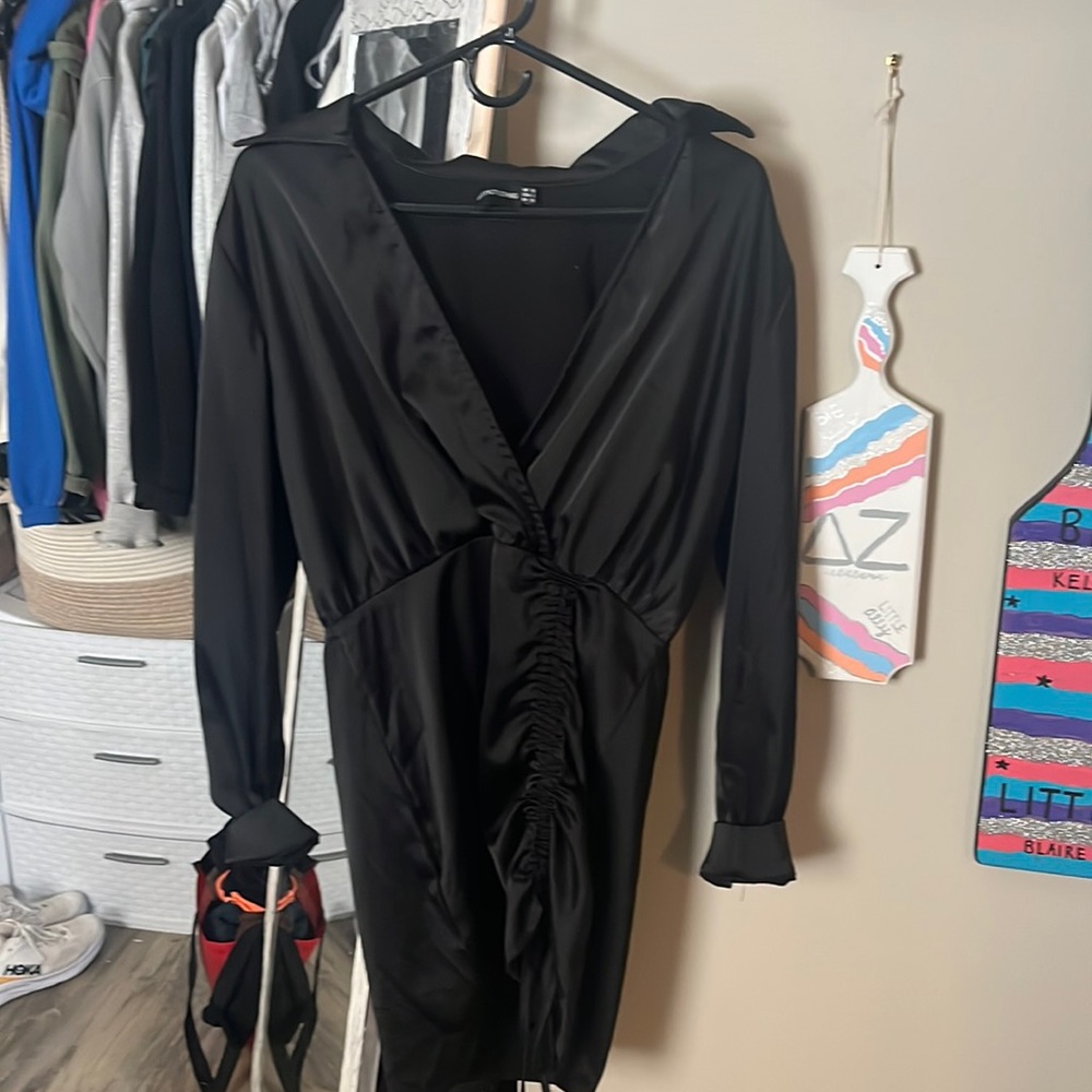 Black cinched dress